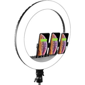 Resim Kılıfist Youtuber Işığı Ring Light 45CM Çap Tiktok LED Çantalı ve Kumandalı 3 Telefon Tutucu Makyaj Güzellik 18INÇ 