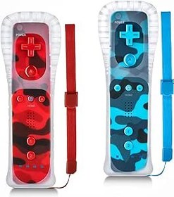 Resim NC Controller 2 Pack, Replacement for Wii Remote Controller, Compatible with Nintendo Wii/Wii U,with Silicone Case and Wrist Strap. (Camo) 