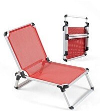 Resim Reyo Katlanır Kırmızı Plaj Sandalyesi 