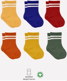 Resim Bistyle 6'lı Penye Çemberli Soket Çorap Bs6003 Sarı 001 