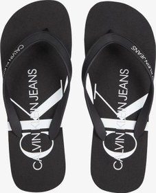 Resim Calvin Klein Beach Monogram Erkek Parmak Arası Terlik Siyah 