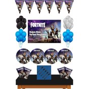Resim Fortnite 8 Kişilik Afişli Doğum Günü Konsepti Parti Malzemeleri E 