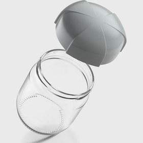 Resim Renga Rhea 425 Ml Gri Kapaklı 3'lü Cam Kavanoz Seti 131010 Gri 