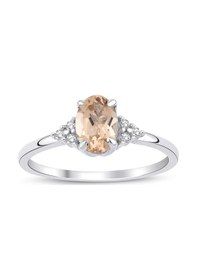 Resim Morganite Oval Tektaş Yüzük 