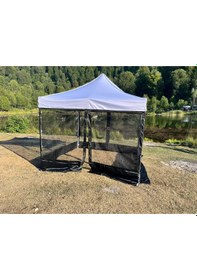 Resim 3x3 M 35 Mm Altıgen Sineklikli Gazebo Tente Beyaz 