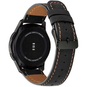 Resim Mobilteam Gear S3 22mm Uyumlu Krd-29 Deri Kordon-siyah 