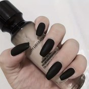 Resim Matte Balck Coffin Press On Nails, Medium Fake Nails, Full Cover False Nails For Women And Girls, 24 Pcs 
