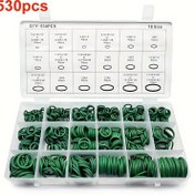Resim 530 adet Dayanıklı Sentetik Kauçuk O-Ring Assortment Kit, 18 Boyut, Yüksek Sıcaklık ve Basınç Dayanımı, Otomotiv Klima, HVAC, Tesisat ve Makine için Kompresör Mühürleri 