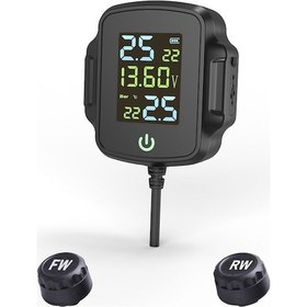 Resim Pazly Lastik Basıncı Dedektörü Motosiklet Lastik Basıncı K19175 Yüksek Kalite Basınç Ölçer Siyah 