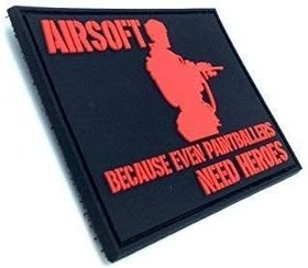 Resim Airsoft Because even Paintballers need Heroes Kırmızı cırt cırtlı bant PVC noktaları 