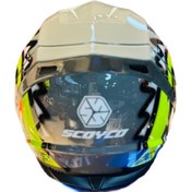 Resim Scoyco Ff-869 Shark Fullface Güneş Vizörlü Motosiklet Kaskı Kapalı Siyah-Gri-Neon Gri 