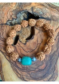 Resim Rudraksha Tohumu Ve Aventurin Bileklik Çok Renkli 