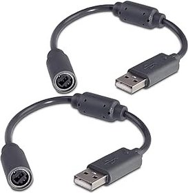 Resim Fosmon Microsoft Xbox 360 Kablolu Denetleyiciler için Yedek Dongle (Adaptör Denetleyici USB Ayrılma Kablosu) - Gri (2 Paket) 