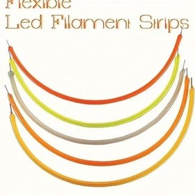 Resim Willowhaven 6 Parça Esnek Led Filament Şerit Mavi 300mm Dıy Dekor Pil İle 