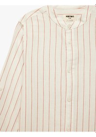 Resim Koton Pamuklu Uzun Kollu Hakim Yaka Çizgili Gömlek Beyaz Çizgili 6skb60050tw Beyaz 