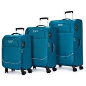 Resim Pierre Cardin PC7050 Ultra Light Büyük - Orta ve Kabin Boy Petrol 3'lü Valiz Seti 