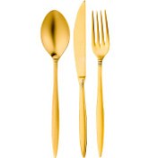 Resim Aryıldız Linea Pvd 24 Parça 6 Kişilik Çatal Kaşık Bıçak Takımı Mat Gold 