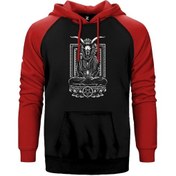 Resim Baphomet Goat Figure Kırmızı Reglan Kol Kapşonlu Sweatshirt Kırmızı (551192660) Kırmızı 