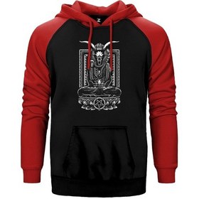 Resim Baphomet Goat Figure Kırmızı Reglan Kol Kapşonlu Sweatshirt Kırmızı (551192660) Kırmızı 