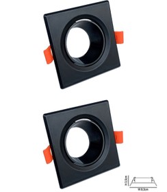 Resim AC AYDINLATMA Gu10 Dekoratif Kare Plastik Kasa Siyah 2 Adet 