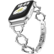 Resim ​​​Watch Ultra 49mm Kordon Uyumlu KRD-56 Metal Strap Kayış CLO- Gümüş 