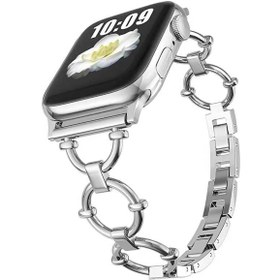 Resim ​​​Watch Ultra 49mm Kordon Uyumlu KRD-56 Metal Strap Kayış CLO- Gümüş 