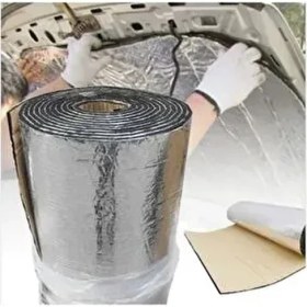 Resim Kaput Altı Alüminyum Folyolu Kendinden Yapışkanlı Kaucuk Ses Yalıtım Levhası 6 mm 100X150 