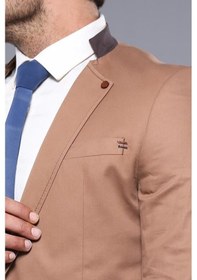 Resim Wessi Tek Düğme Hakim Yaka Bej Erkek Ceket Bej 