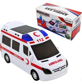 Resim Can Ali Toys Sesli 3D Işıklı Ambulans Çocuklar İçin Eğlenceli Oyun Aracı 21,5x11x9,5 cm 