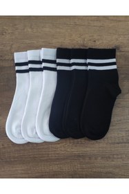Resim Leement socks Çocuk 6 Çift Kolej Yarım Konç Çorap Premium Seri Burun Dikişsiz Pamuklu 