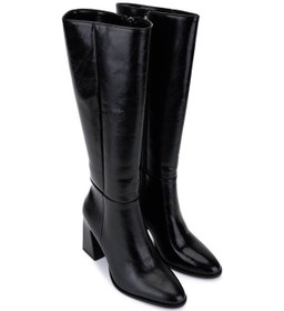 Resim Tamer Tanca Kadın Suni Deri Siyah Deri Topuklu Çizme 891 1500 Bn Czm Sk25-26 Sıyah Dr Siyah 