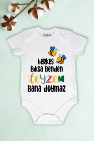 Resim Limon Unisex Bebek Herkes Bıksa Benden Teyzem Bana Doymaz Baskılı Body Zıbın 