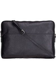 Resim Bloomsleeve Leeds 16" Obsidian Black Hakiki Deri Laptop & Tablet Kılıfı Siyah 