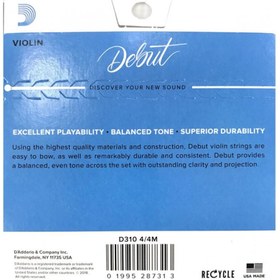 Resim D'Addario D310 Pro-Arté Keman Tel Seti (4/4) | Sentetik Çekirdekli Geleneksel Ton Neme Karşı Kararlı Yapı ve Yumuşak Çalım Hissiyatı 