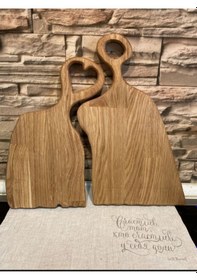 Resim Ahşap İkili Sevgili Model Servis Sunum Kesme Tahtası Ve Mutfak Dekorasyonu Ahşap 