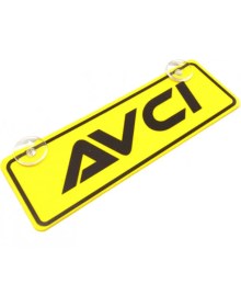 Resim Özgürce Şık Sarı Dekor Plaka Vantuzlu Cam Süsü 22X7.5CM 