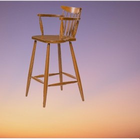 Resim Sandalye Zus705 KAFES SIRTLIK MODEL Yarım Kolçak Model Kayın Retro Ayak Parlak Ceviz El Yapım 