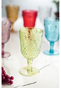 Resim Kadeh & Su Meşrubat Kahve Yanı Bardağı Akrilik Renkli 6'Lı 450 ML ( Cam Değildir ) 