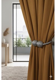 Resim Mıknatıslı Perde Bağlama Aparat Aksesuarı Braçol Gri 