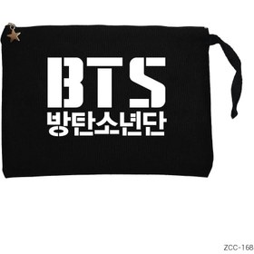 Resim BTS Siyah Clutch Astarlı Cüzdan / El Çantası - Siyah 