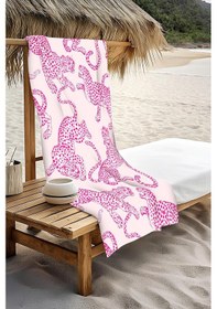 Resim Dijital Baskı Plaj Deniz Havlusu Leopar Desenli Peştamal Hvl0135 Renkli 