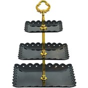 Resim Suntek 3 Katmanlı Kek Standı Pasta Servis Tabağı Snack Ev 