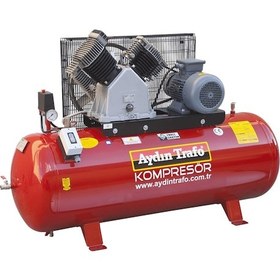 Resim Aydın Trafo 22-300 5.5 Hp 12 Bar 300 LT Çift Kademeli Pistonlu Kompresör 