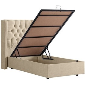 Resim Setaymobilya Baza, Riga Tek Kişilik Baza + Başlık + Comfort Yatak, Krem 