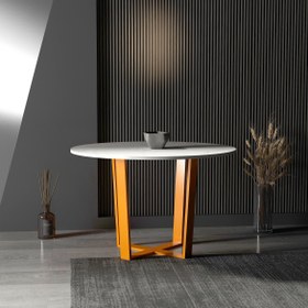 Resim Gramlan Yuvarlak Yemek & Toplantı Masası - Turuncu 