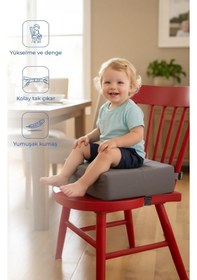 Resim Babyjem QuickBoost Taşınabilir Mama Sandalye Yükseltici Minder Antrasit 