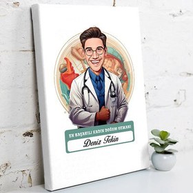 Resim Karikatürlü En İyi Kadın Doğum Uzmanı Kanvas Tablo 