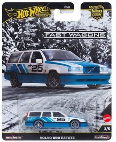 Resim Hot Wheels Premium Fast Wagons - Volvo 850 Estate Beyaz - Mavi 