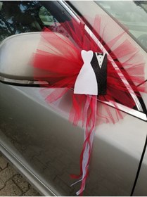 Resim Büşra Süsleme Kırmızı Gelin Damatlı Etekli Konvoy Süsü 20 Li 