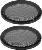 Resim Hoement Araba Subwoofer'ı için Hoparlör Kılıfı 2 Adet Hoparlör Ağı Siyah Hoparlör Koruyucu Dekoratif Daire Ağ Kapakları Hoparlör Modifikasyonu için 